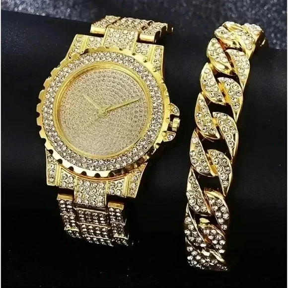 Alloy Watch Ladies Wristwatch 2pcs/set Fancy.. Sophisticated..NWT - Picture 1 of 8